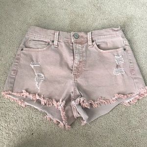 Mudd Pink High-rise shortie Jean shorts size 5
